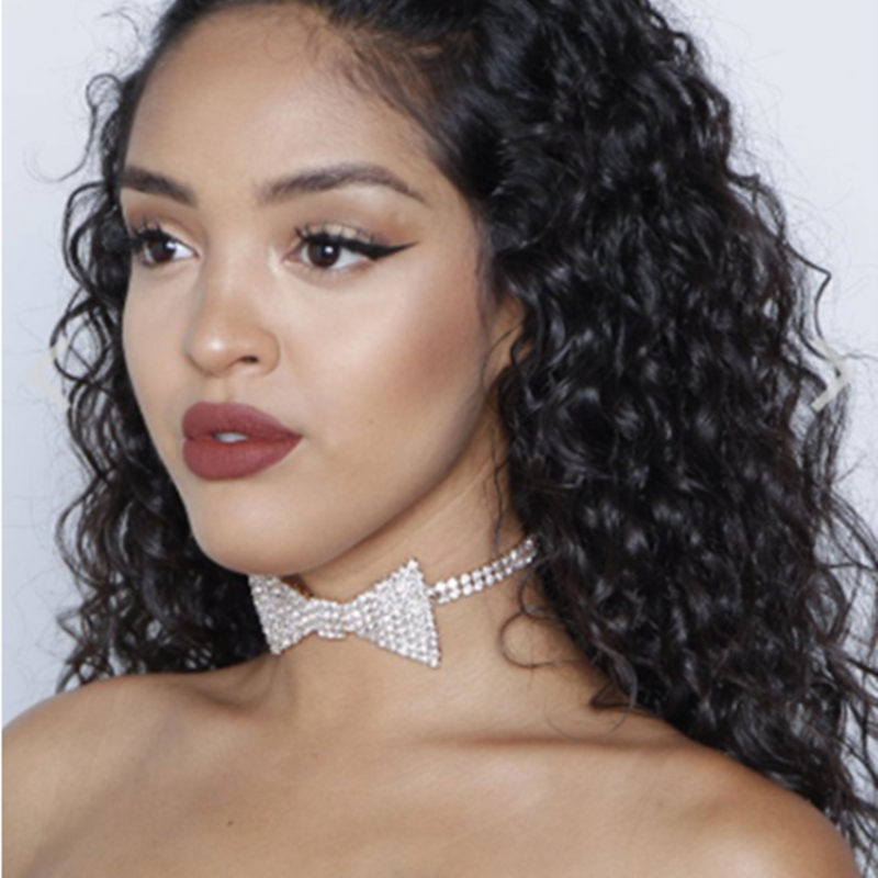 Full Diamond New Product Rhinestone Necklace Collar Bow