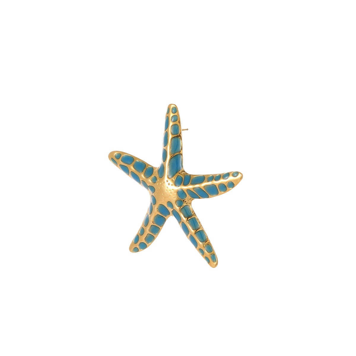 Ocean Style Stainless Steel Colorful Oil Earrings Starfish Earrings Eye-catching Ring