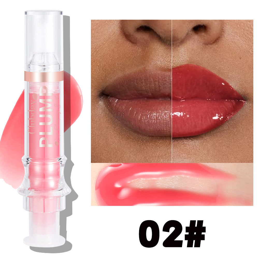 Nourishing Moisturizing Mirror Lip Gloss Water Light Full Lips Syringe