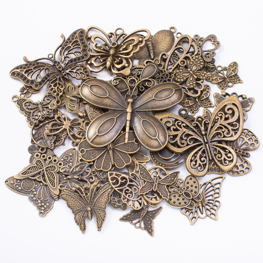 DIY Retro Zinc Alloy Jewelry Accessories Butterfly Product Pendant