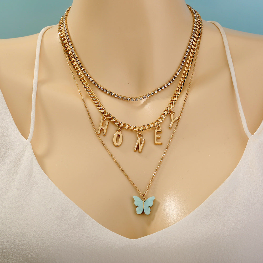 Creative New Product Retro Cold Wind Butterfly Necklace