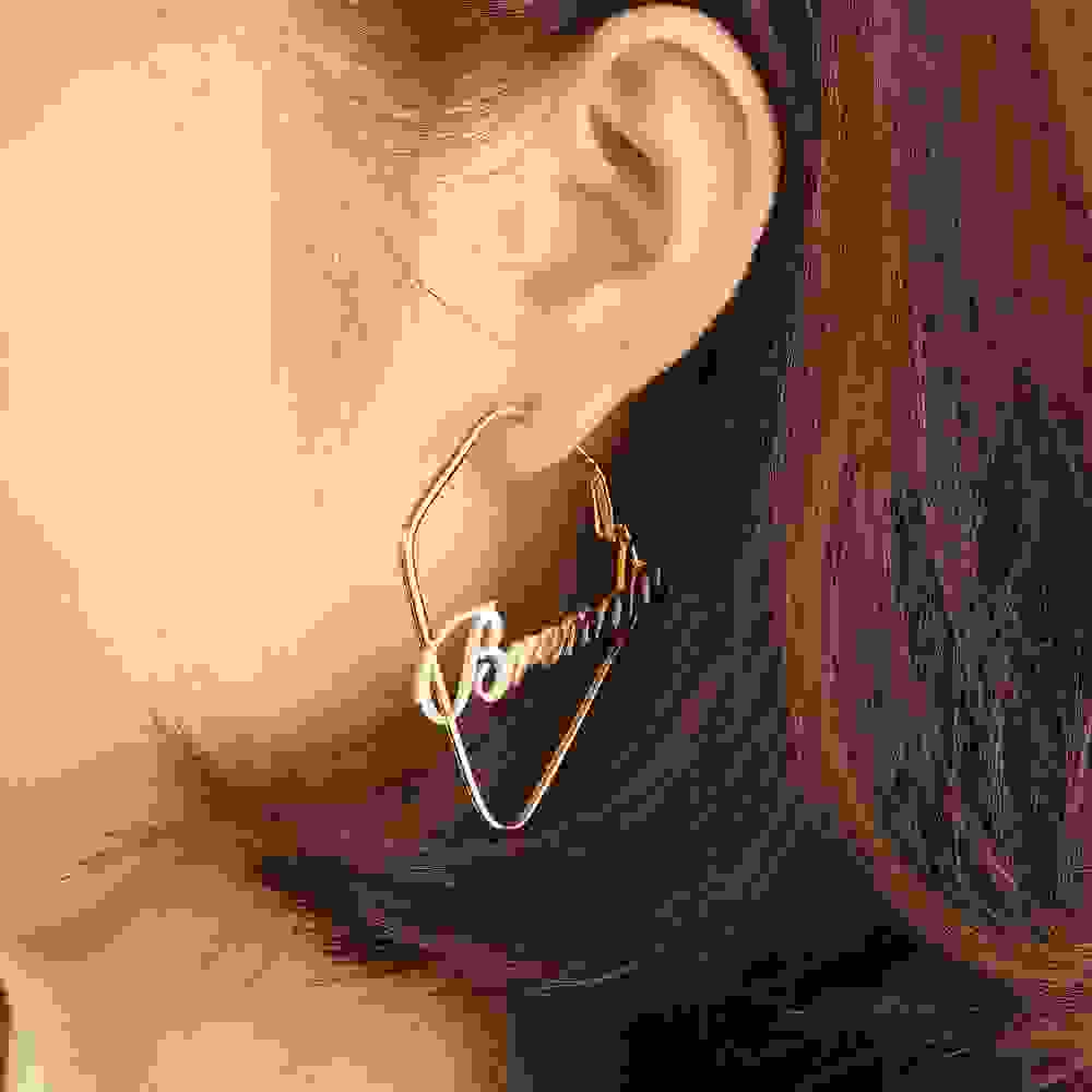 New Product Irregular Square English Name Brenda Earrings Female