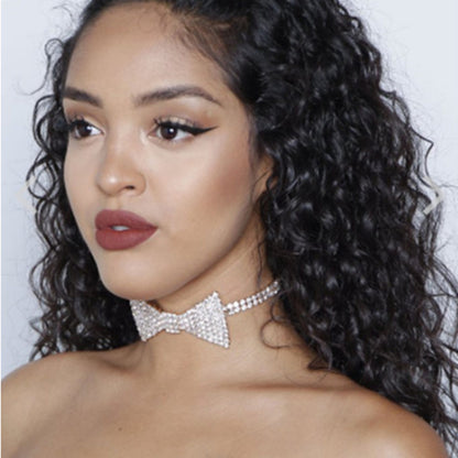 Full Diamond New Product Rhinestone Necklace Collar Bow