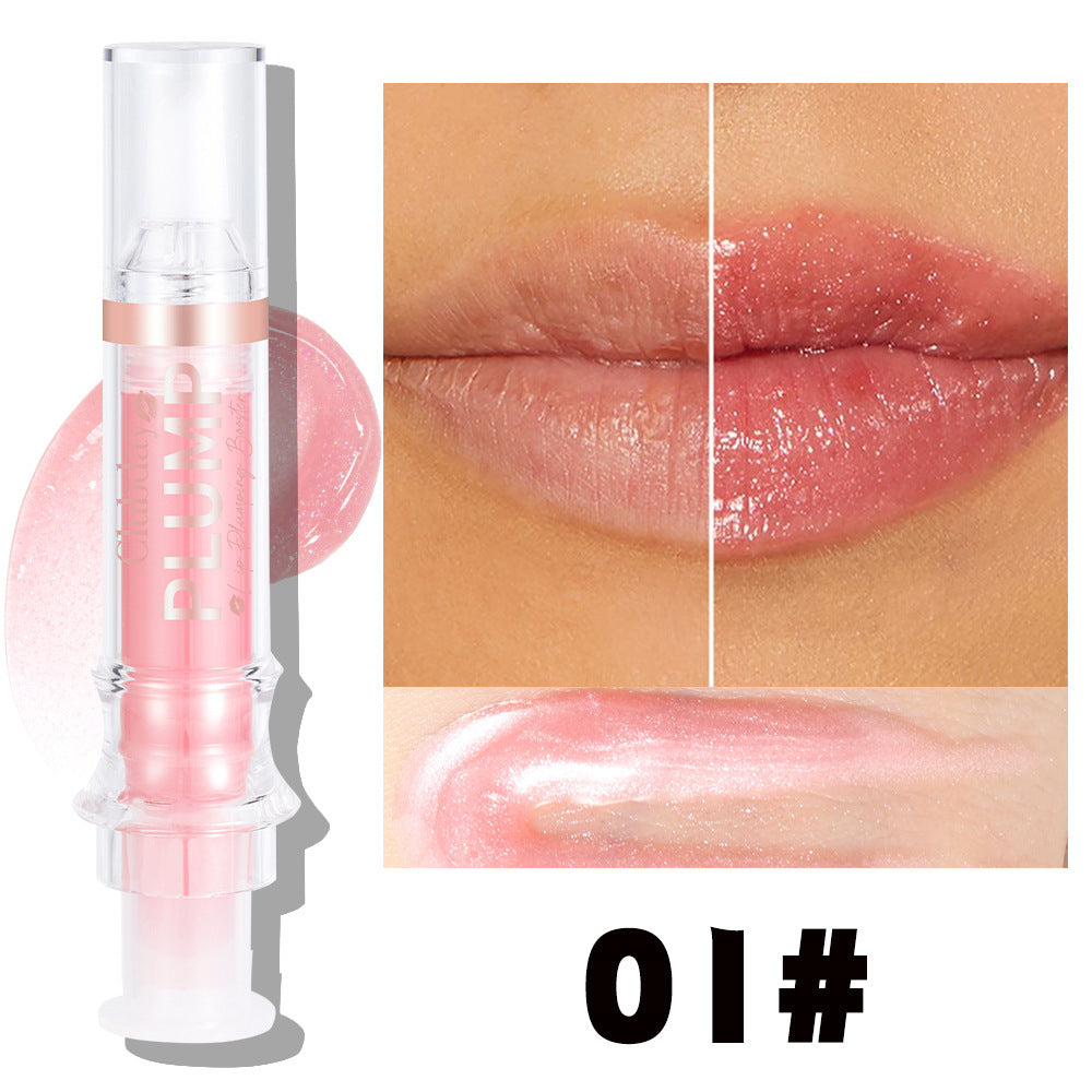 Nourishing Moisturizing Mirror Lip Gloss Water Light Full Lips Syringe