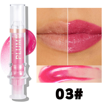 Nourishing Moisturizing Mirror Lip Gloss Water Light Full Lips Syringe