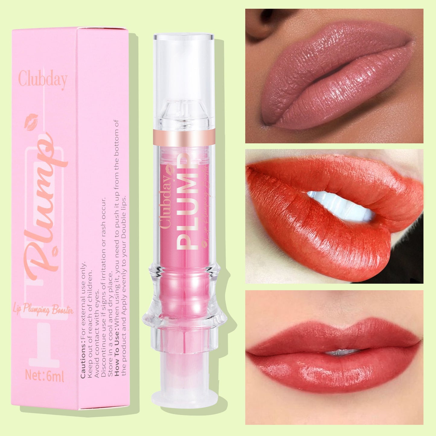 Nourishing Moisturizing Mirror Lip Gloss Water Light Full Lips Syringe