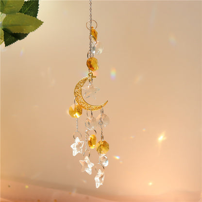 Pentagram Moon Sun Catcher Rainbow Crystal Pendant New Product