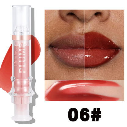 Nourishing Moisturizing Mirror Lip Gloss Water Light Full Lips Syringe