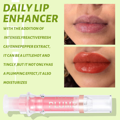 Nourishing Moisturizing Mirror Lip Gloss Water Light Full Lips Syringe