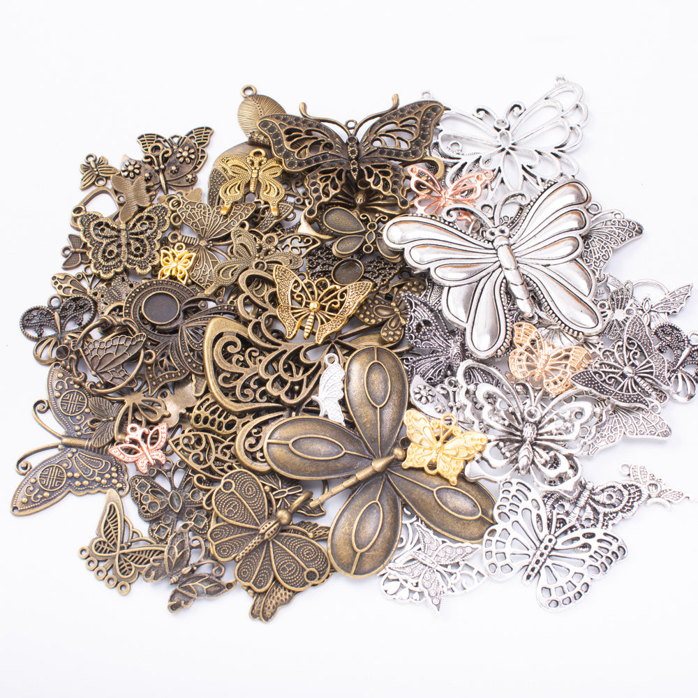 DIY Retro Zinc Alloy Jewelry Accessories Butterfly Product Pendant