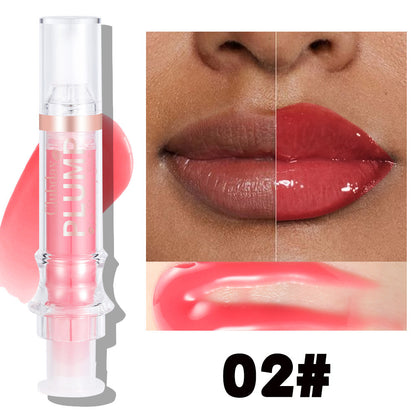 Nourishing Moisturizing Mirror Lip Gloss Water Light Full Lips Syringe