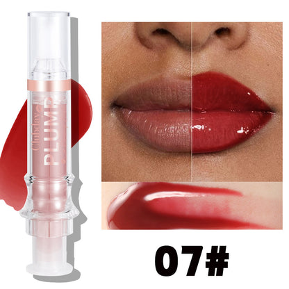 Nourishing Moisturizing Mirror Lip Gloss Water Light Full Lips Syringe