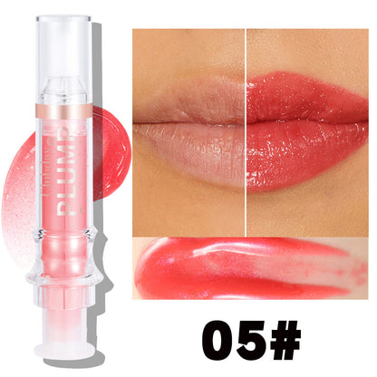 Nourishing Moisturizing Mirror Lip Gloss Water Light Full Lips Syringe