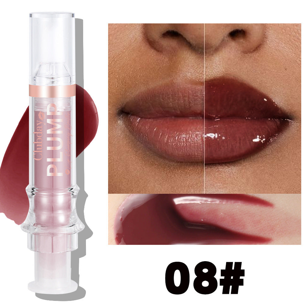 Nourishing Moisturizing Mirror Lip Gloss Water Light Full Lips Syringe